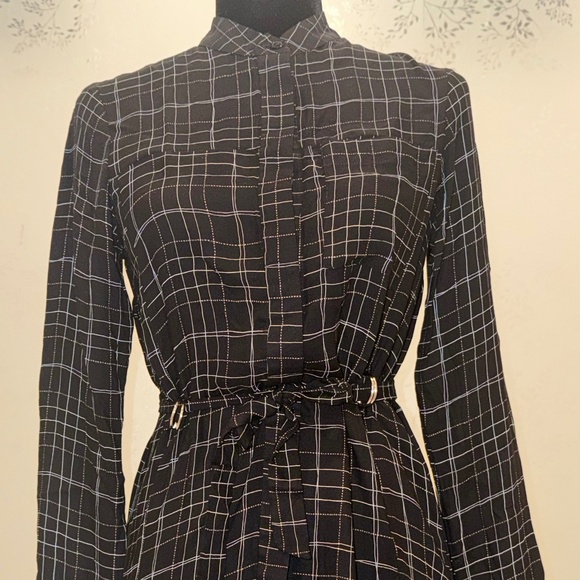 Topshop Long-sleeve Belted Shirtdress in Black - Picture 3 of 5